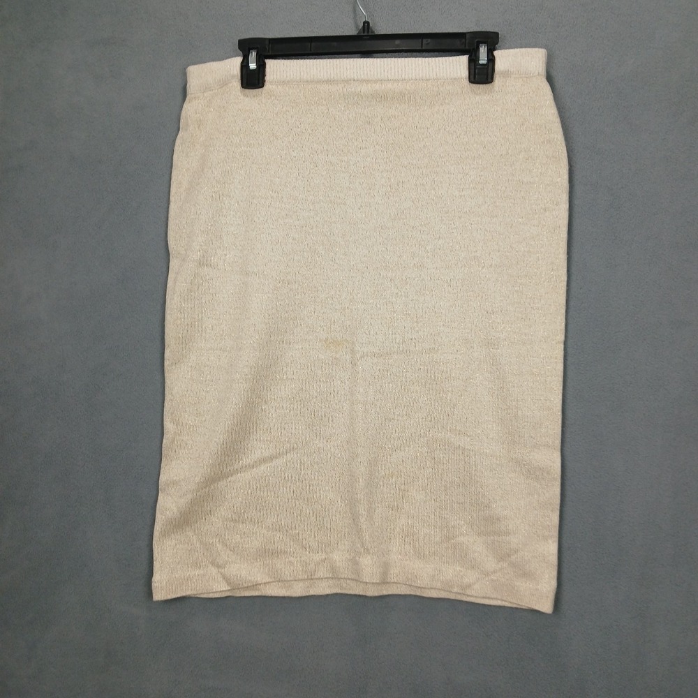 SK & Company Straight & Pencil Skirt Womens Medium Beige Party Glitter Pull On